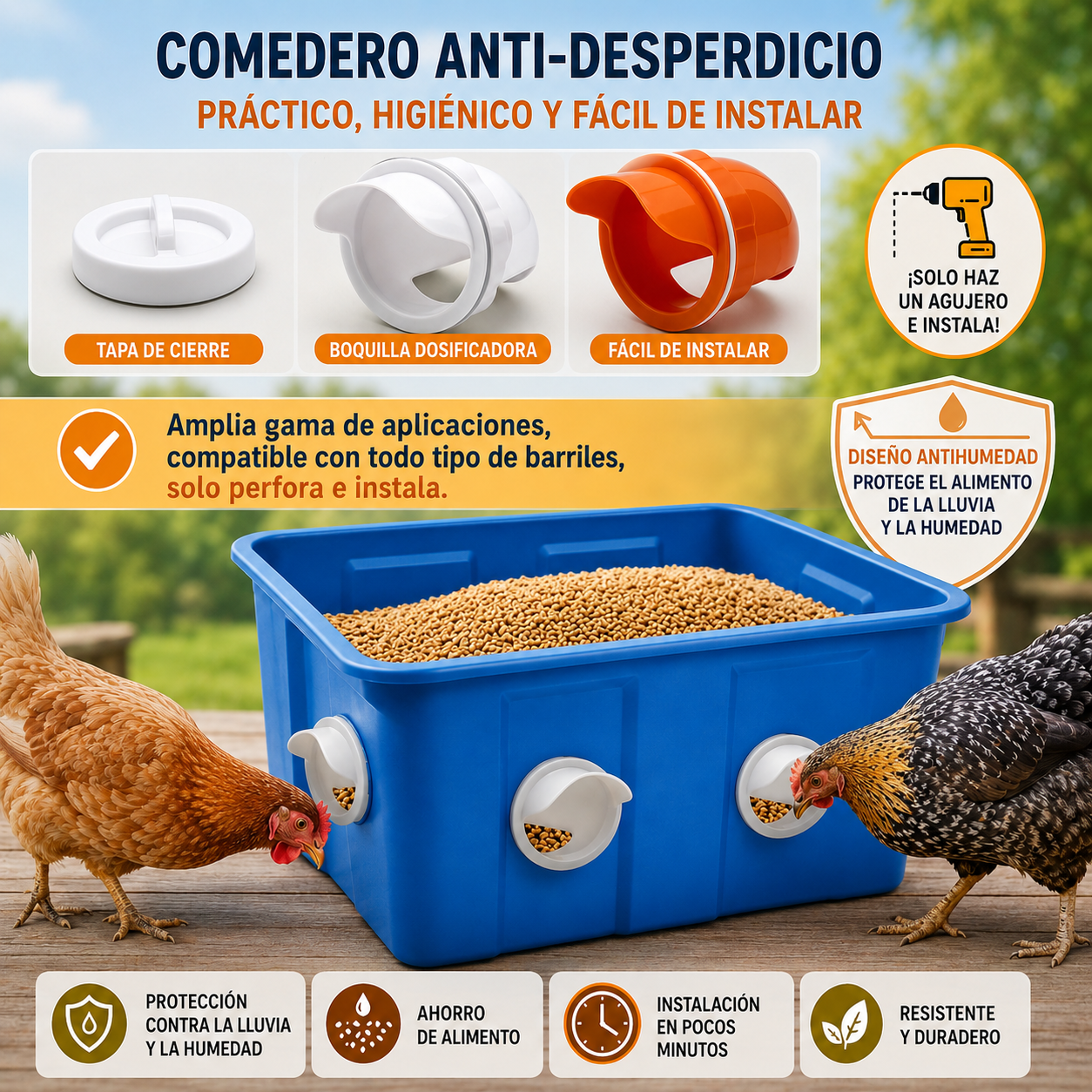 Kit Alimentador Para Aves De Corral