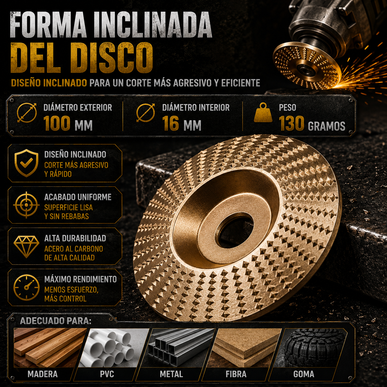 Set de 3 Discos de Desbaste — Lija, Modela y Esculpe en Segundos