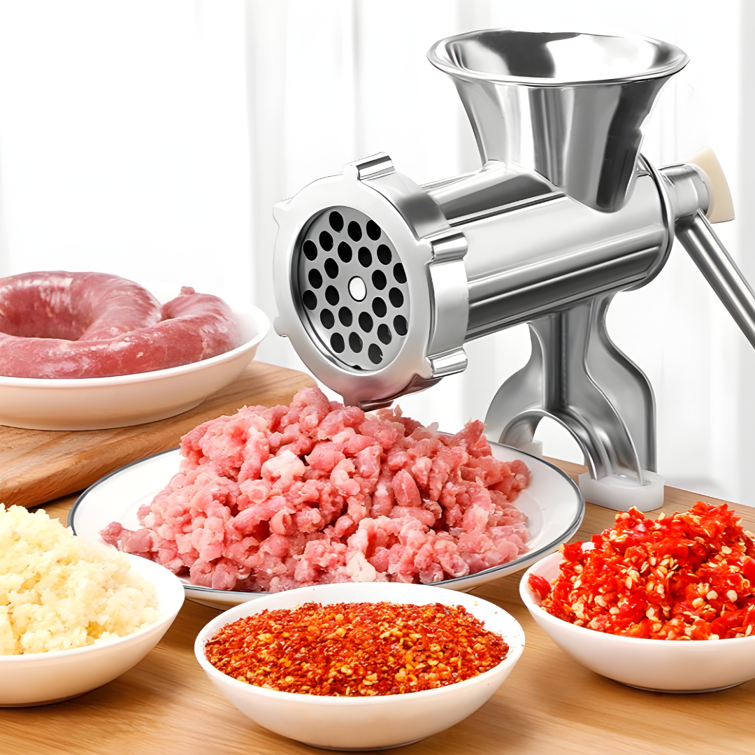⚡ Picadora de carne manual doméstica con embutidora de salchichas, compacta y práctica