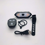 Luz trasera de bicicleta con señal de giro inalámbrica, recargable, con 5 modos de iluminación