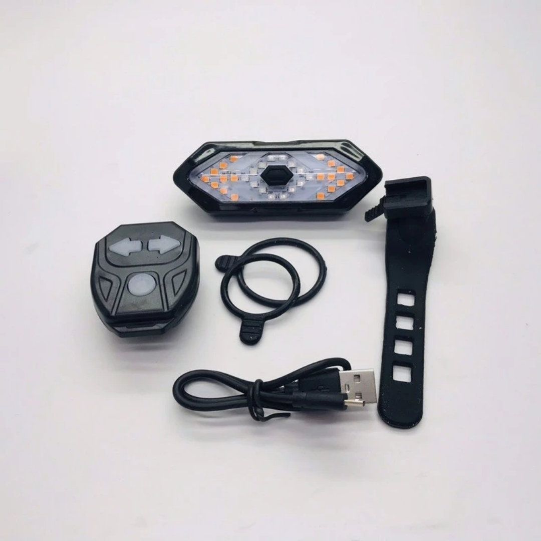 Luz trasera de bicicleta con señal de giro inalámbrica, recargable, con 5 modos de iluminación