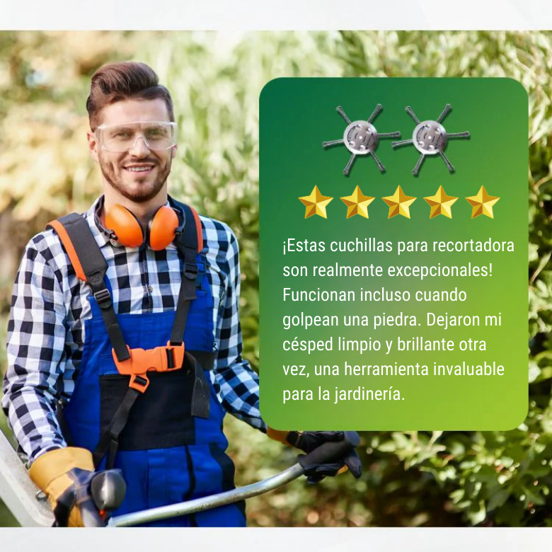 🇪🇸 El cabezal del cortacésped tiene 6 bordes de acero inoxidable (Accesorios incluidos)