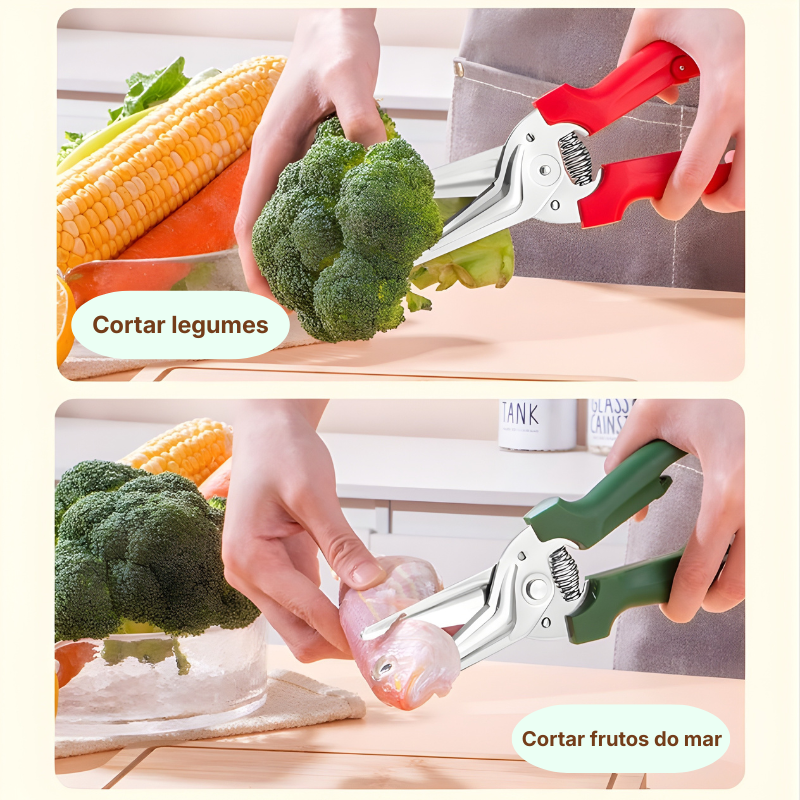 Tesoura de Corte de Ossos em Aço Inoxidável Premium, com Ímã para Fixação na Geladeira