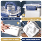 Caja grande para almacenamiento de alimentos de acero inoxidable 316 capacidad 1800 ml