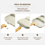 🍳 Sartén antiadherente de 3 esquinas con almohadilla termosensible