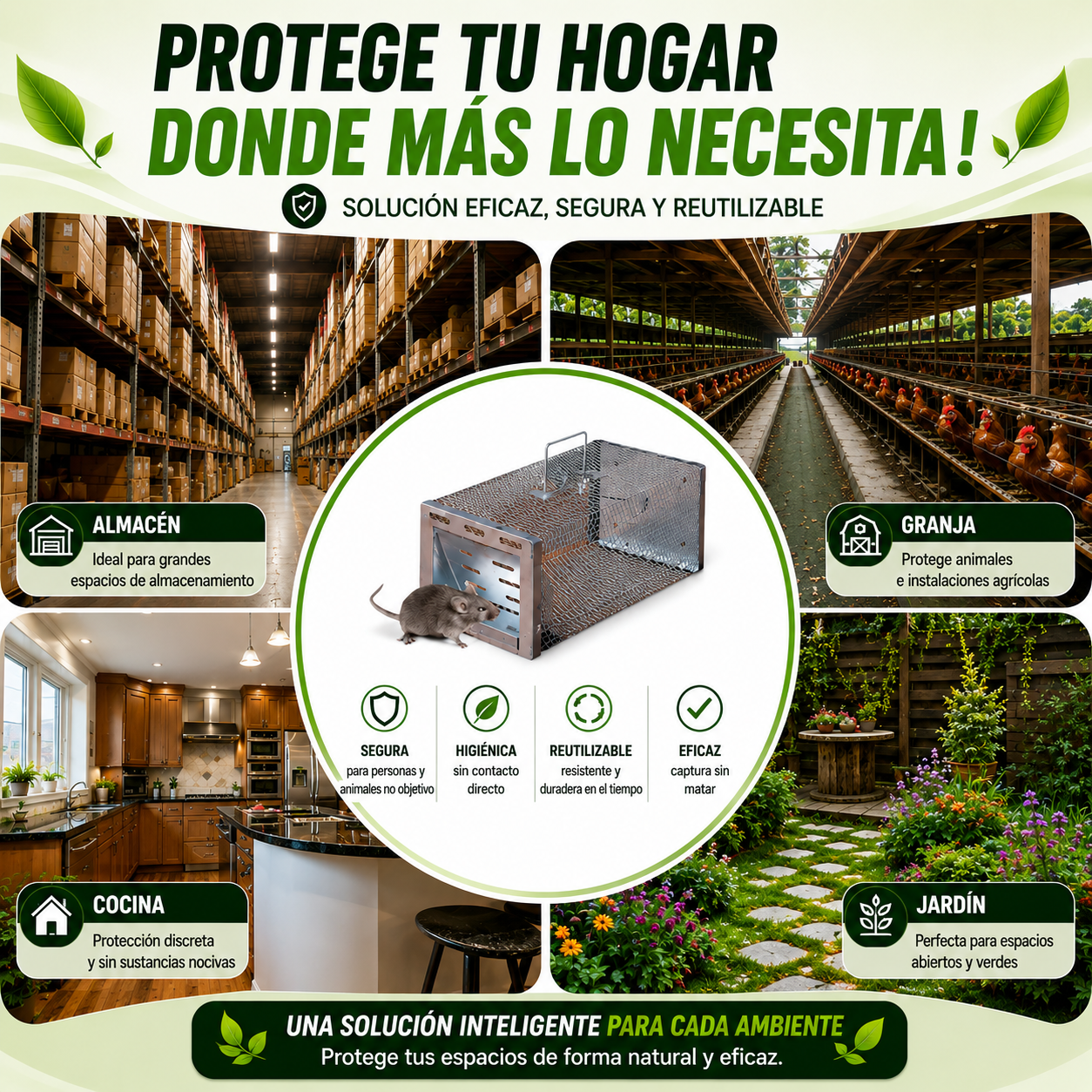BestSeller™ - Jaula Trampa Humanitaria para Ratones, Ratas y Ardillas Vivas