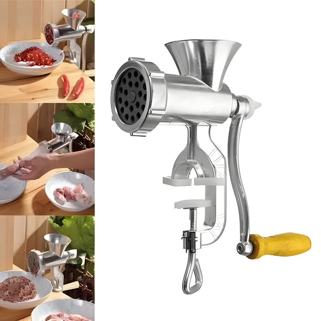 ⚡ Picadora de carne manual doméstica con embutidora de salchichas, compacta y práctica