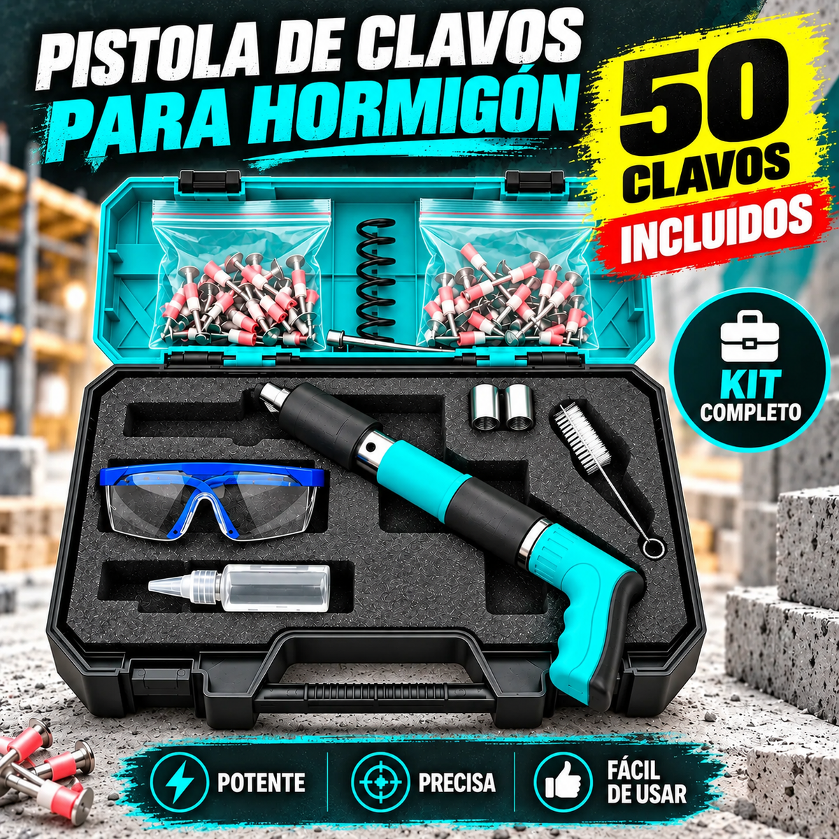 🎁 70% DE DESCUENTO | Pistola de clavos de nueva generación para todo tipo de materiales + 50 clavos incluidos