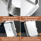 🇪🇸 Bandeja de cocción directa de acero inoxidable 304 macizo de Alemania (3.5 Litros)