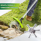 El cabezal del cortacésped tiene 6 bordes de acero inoxidable