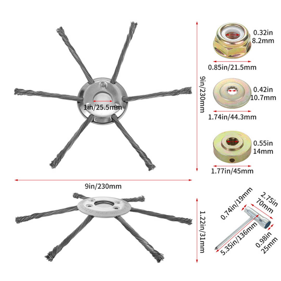 🌱 El cabezal del cortacésped tiene 6 bordes de acero inoxidable