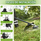 🇪🇸 El cabezal del cortacésped tiene 6 bordes de acero inoxidable (Accesorios incluidos)