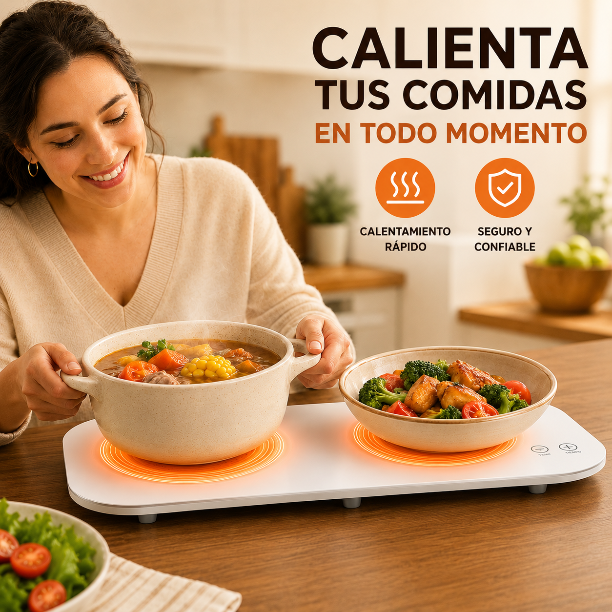Calientaplatos 3 en 1 | Calienta & Descongela