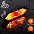 Luz trasera de bicicleta con señal de giro inalámbrica, recargable, con 5 modos de iluminación