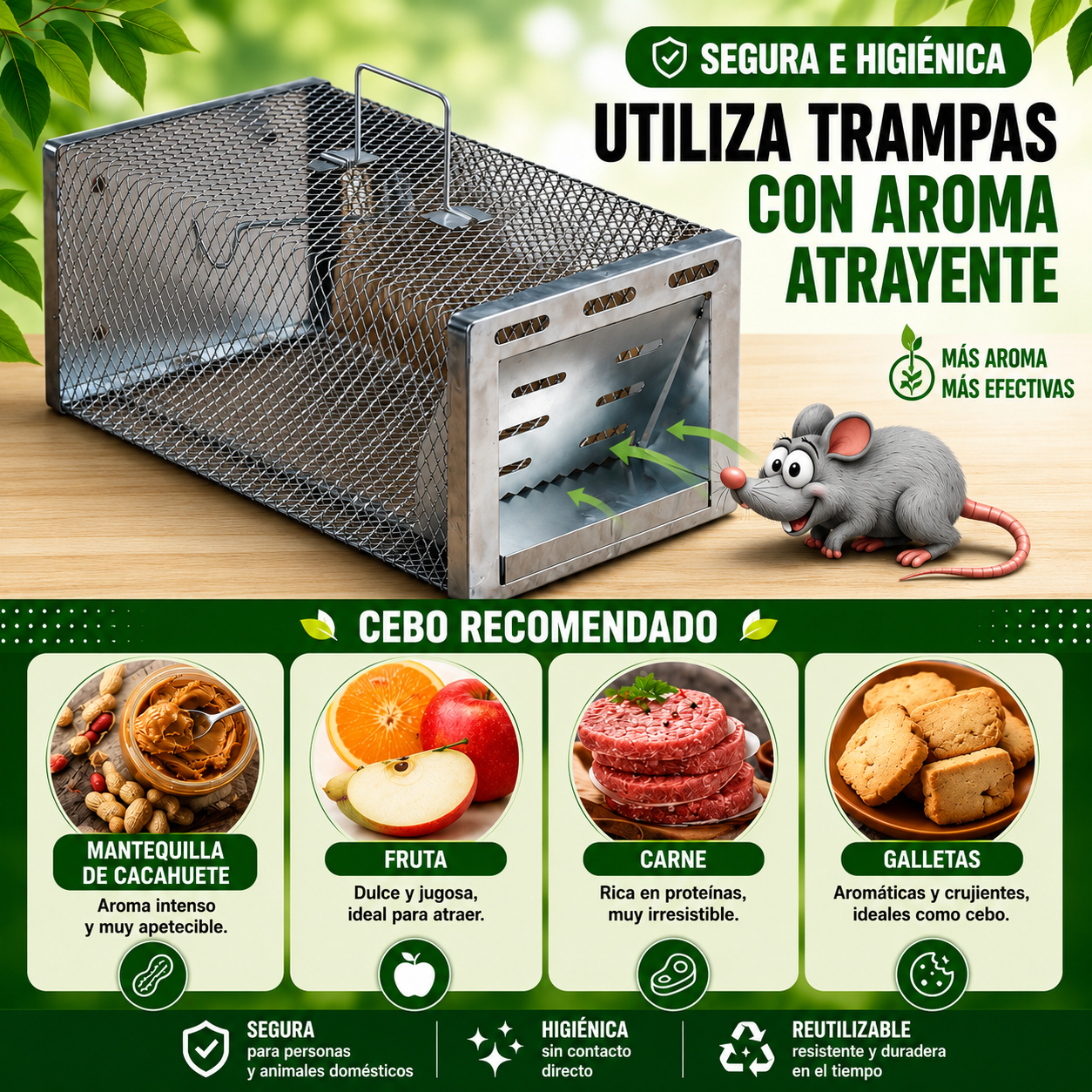 BestSeller™ - Jaula Trampa Humanitaria para Ratones, Ratas y Ardillas Vivas
