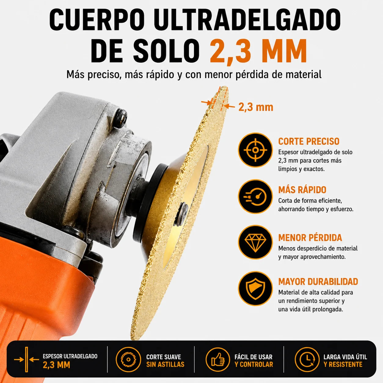 ⚡ DESCUENTO DEL 70% | Disco Diamantado 5 en 1 – Corta, Lija y Moldea en Pocos Segundos