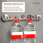 ✊ Soportes de acero inoxidable con 5 ganchos, cómodos y capaces de soportar hasta 20 kg
