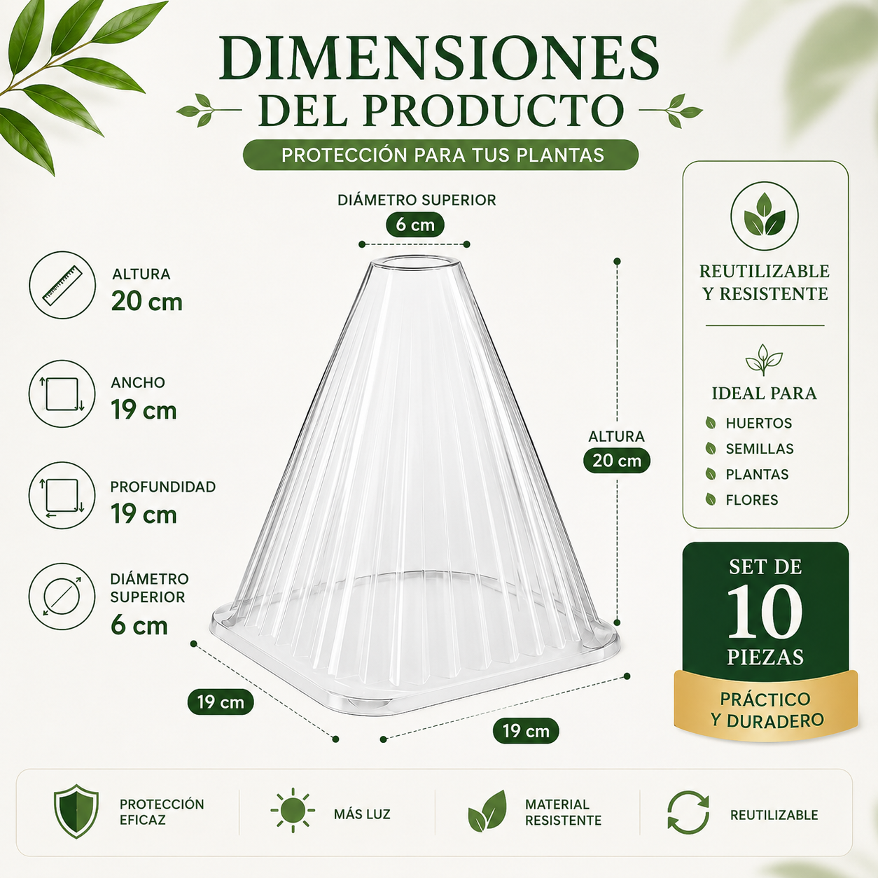 🌱 Cubierta Protectora para Plantas – Reutilizable y Fácil de Instalar
