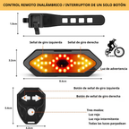 Luz trasera de bicicleta con señal de giro inalámbrica, recargable, con 5 modos de iluminación