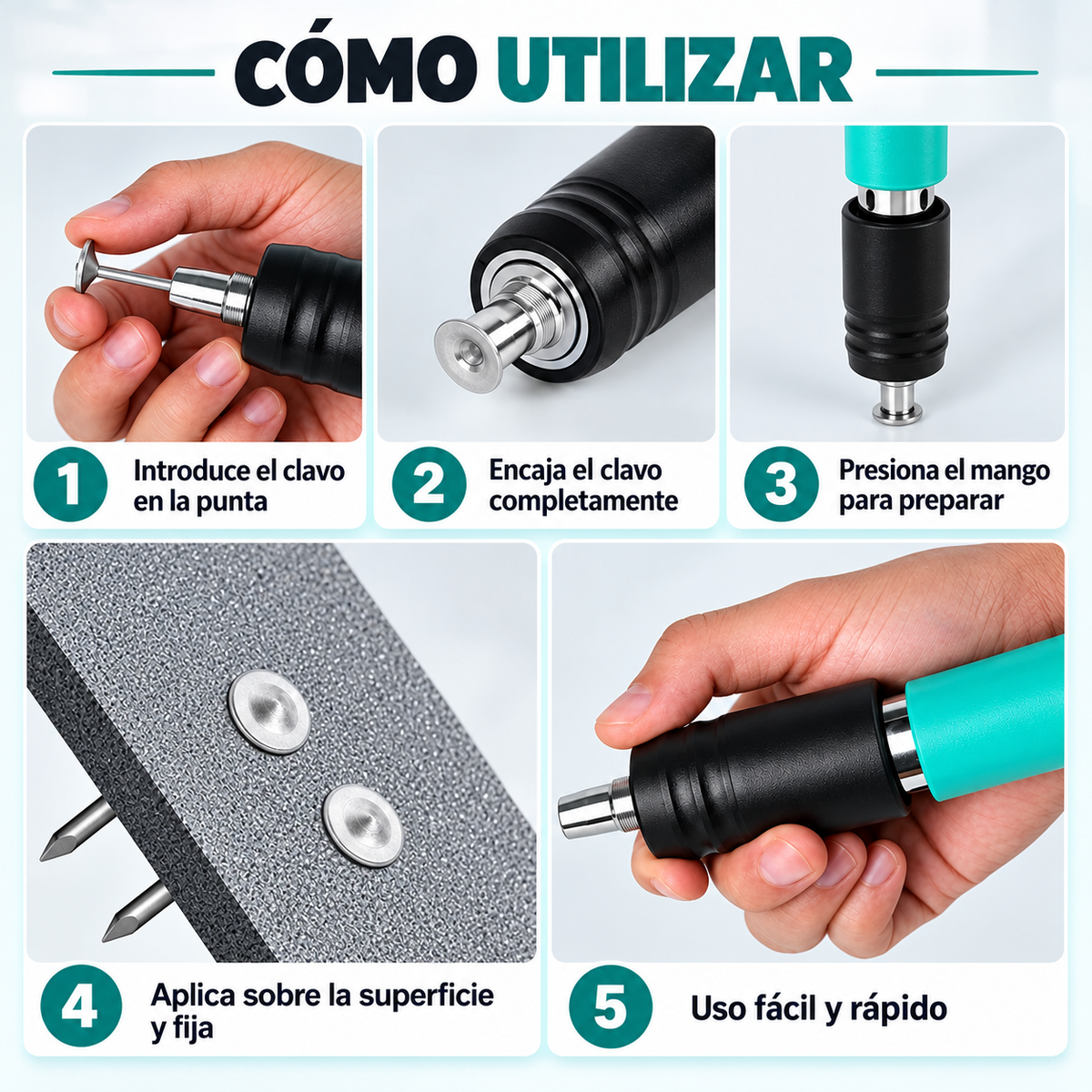 🎁 70% DE DESCUENTO | Pistola de clavos de nueva generación para todo tipo de materiales + 50 clavos incluidos