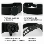 Máscara de Soldadura Automática Oscurecible Premium con Luz LED, Ligera de Cabeza, Protección Ocular Total