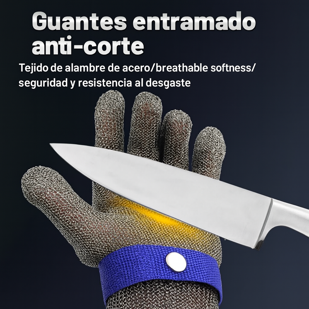 Guante de Malla Inoxidable de 2 Capas – Mantiene Tus Manos Siempre Seguras