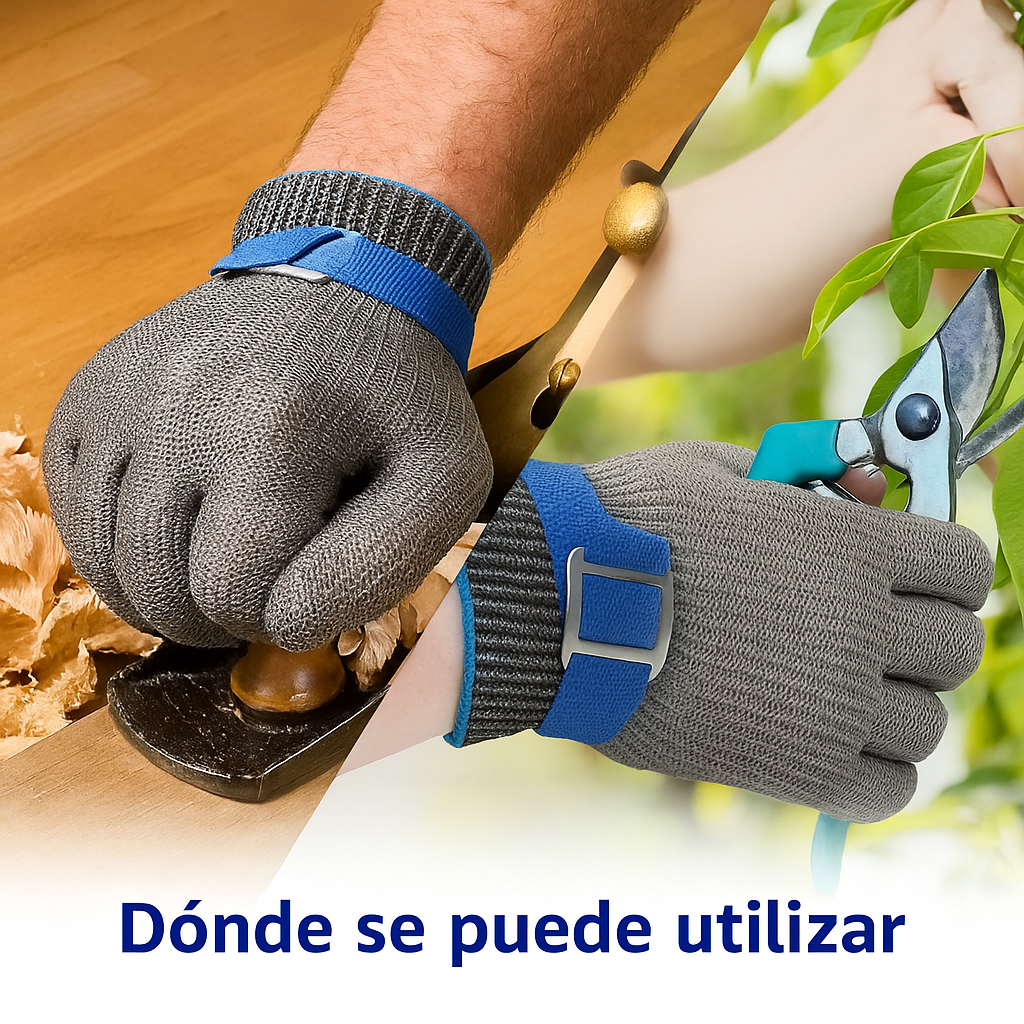 Guante de Malla Inoxidable de 2 Capas – Mantiene Tus Manos Siempre Seguras