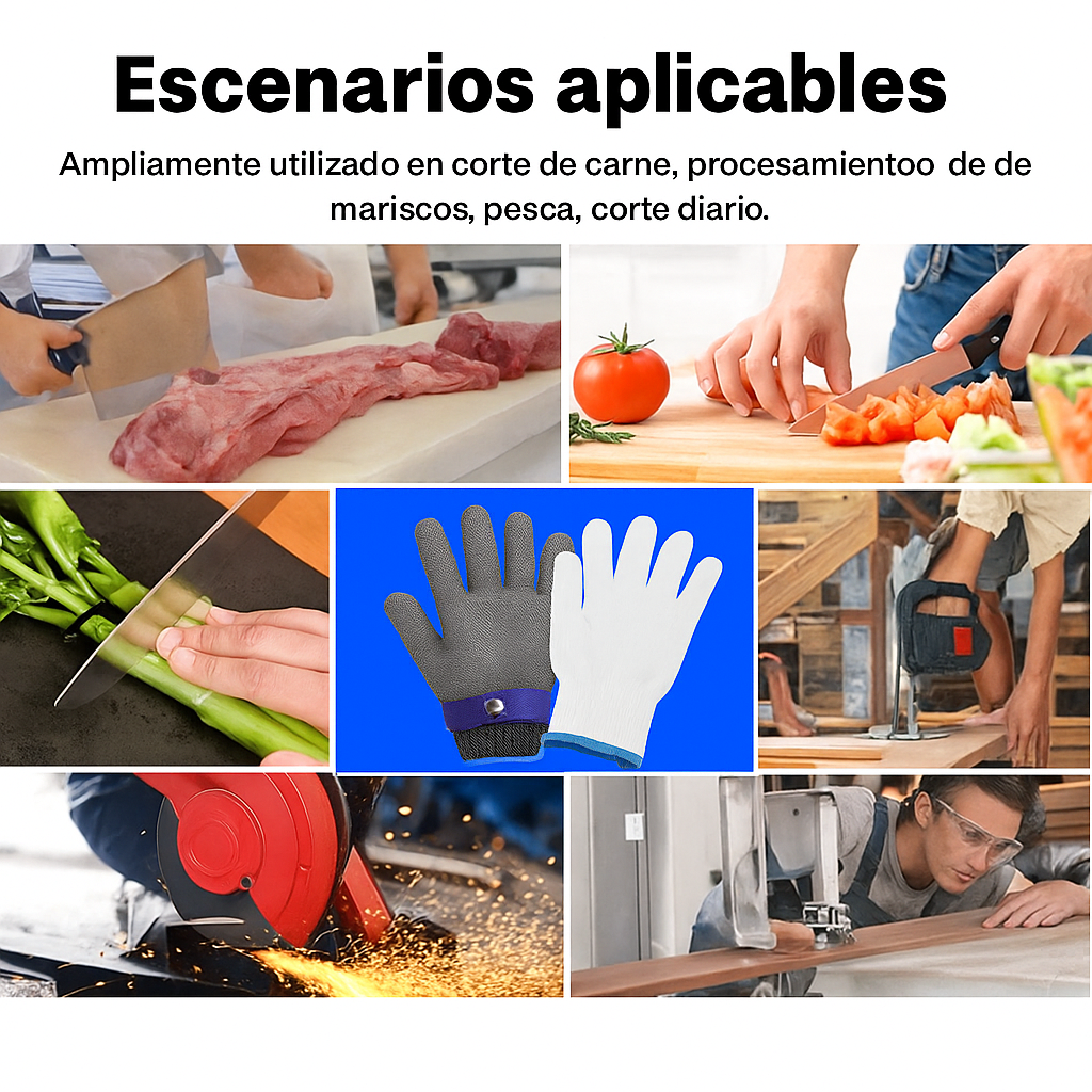 Guante de Malla Inoxidable de 2 Capas – Mantiene Tus Manos Siempre Seguras