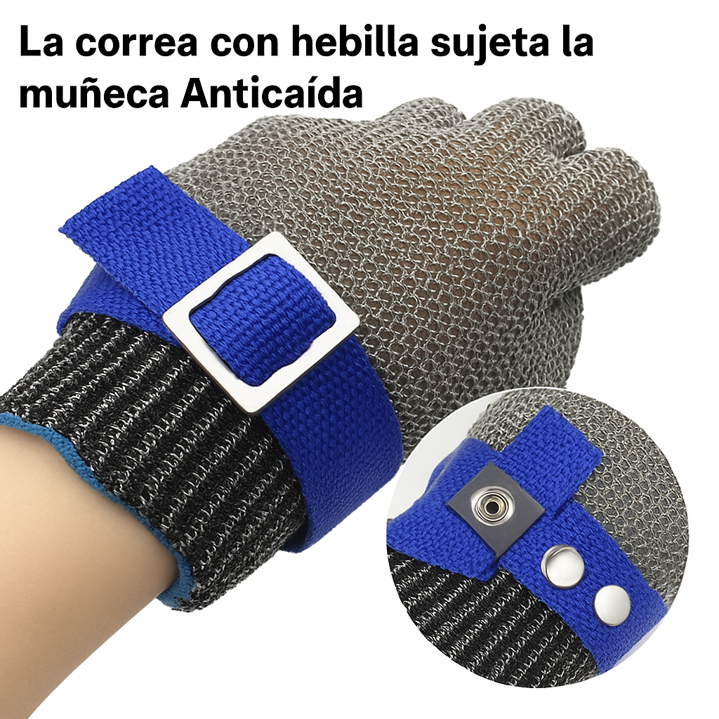 Guante de Malla Inoxidable de 2 Capas – Mantiene Tus Manos Siempre Seguras