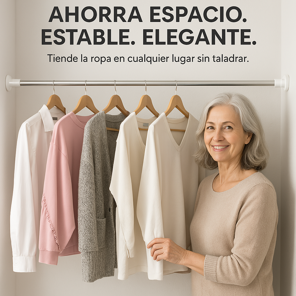 Barra telescópica ajustable y multifuncional sin perforación, que se extiende hasta 160 cm