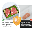 Bandeja de Acero Inoxidable 304 con Tapa Hermética (2.1 L – 26 × 20 × 6 cm) | ¡70% DE DESCUENTO!