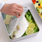 Bandeja de Acero Inoxidable 304 con Tapa Hermética (2.1 L – 25.5 × 19.4 × 5.7 cm)