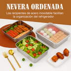 Bandeja de Acero Inoxidable 304 con Tapa – Mantiene la Comida Fresca 1 Mes, Resiste 1000 °C y Ahorra Espacio