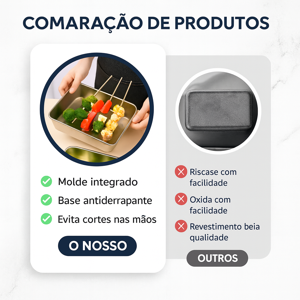 Recipiente de Aço Inoxidável 304 – Conserva o frescor por até 1 mês | 70% DE DESCONTO!