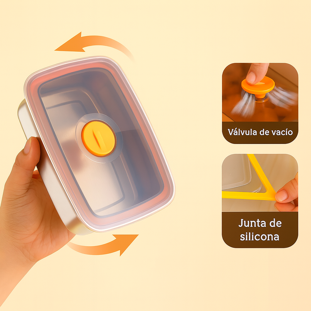 Recipiente Antibacteriano para Alimentos de Acero Inoxidable Inox 316 – 1000 ml | Descuento del 70%