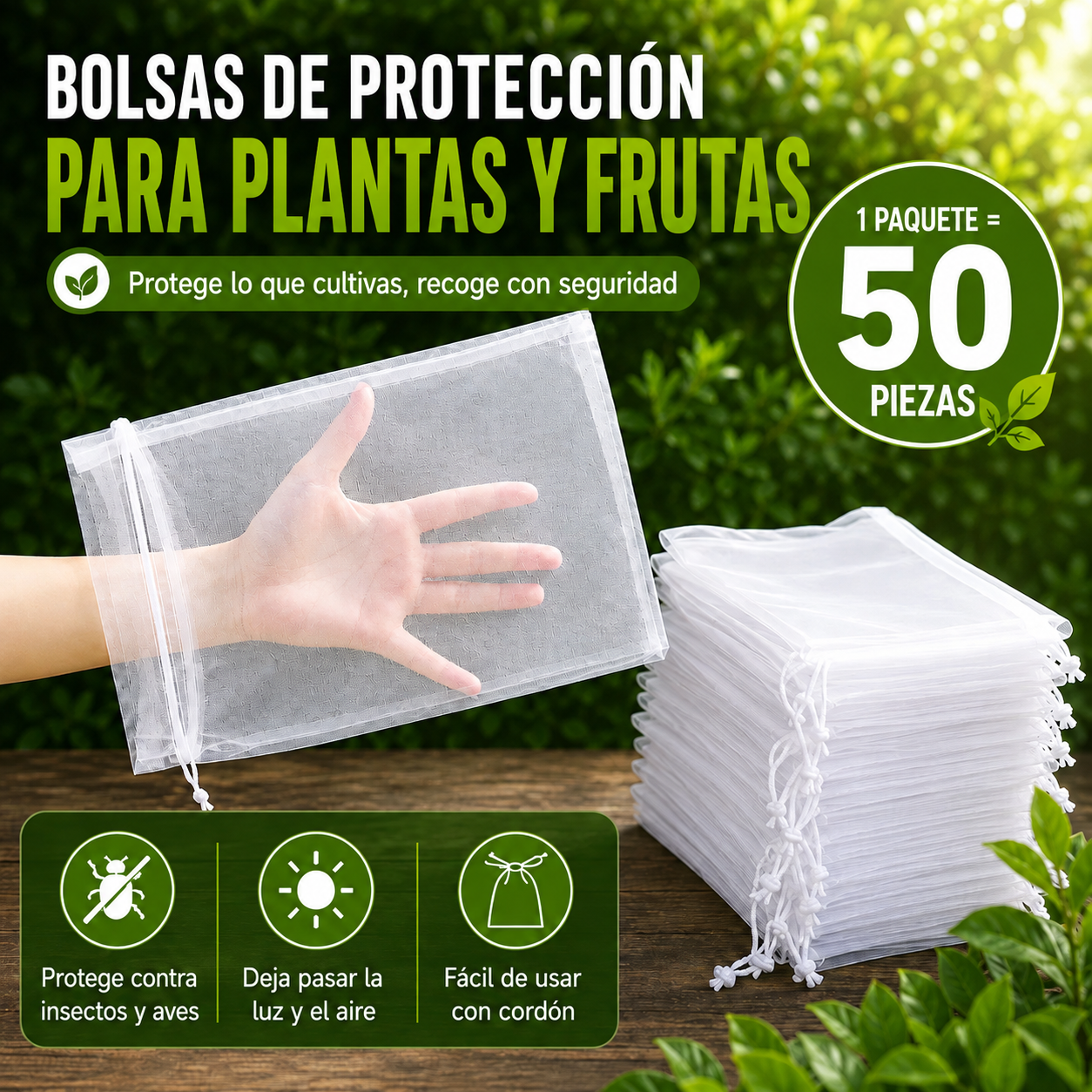 Sacos de Malla Transpirables para Proteger Frutas y Verduras | Reutilizables