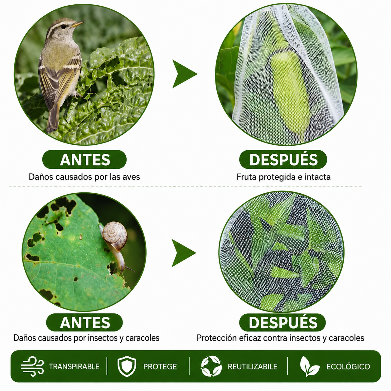 Sacos de Malla Transpirables para Proteger Frutas y Verduras | Reutilizables
