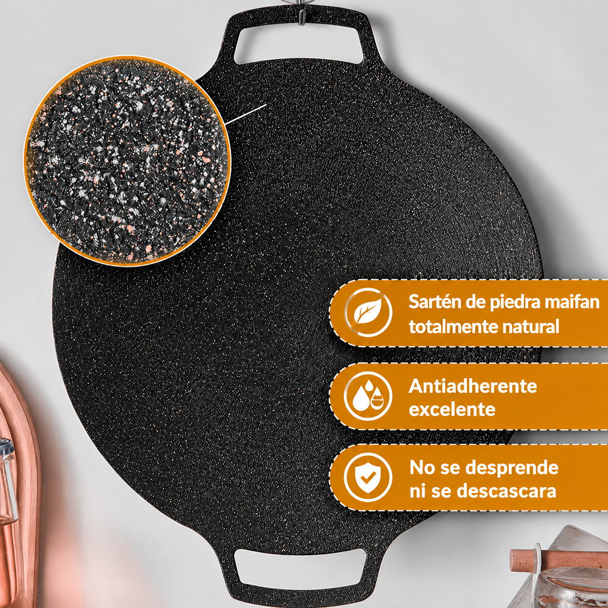 🔥 Sartén antiadherente multiusos de 6 capas, se puede utilizar para placas de inducción