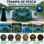 🐟 Red trampa de pesca plegable 96 cm | Múltiples entradas | Para agua dulce