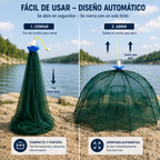 🐟 Red trampa de pesca plegable 96 cm | Múltiples entradas | Para agua dulce
