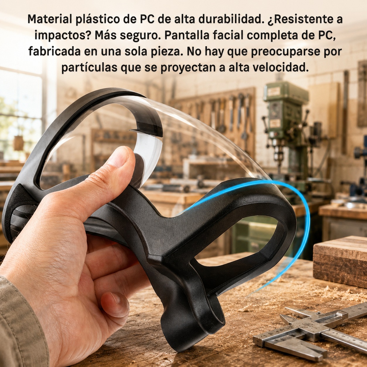 🛡️ La visera protege la cara, los ojos y las vías respiratorias durante el trabajo