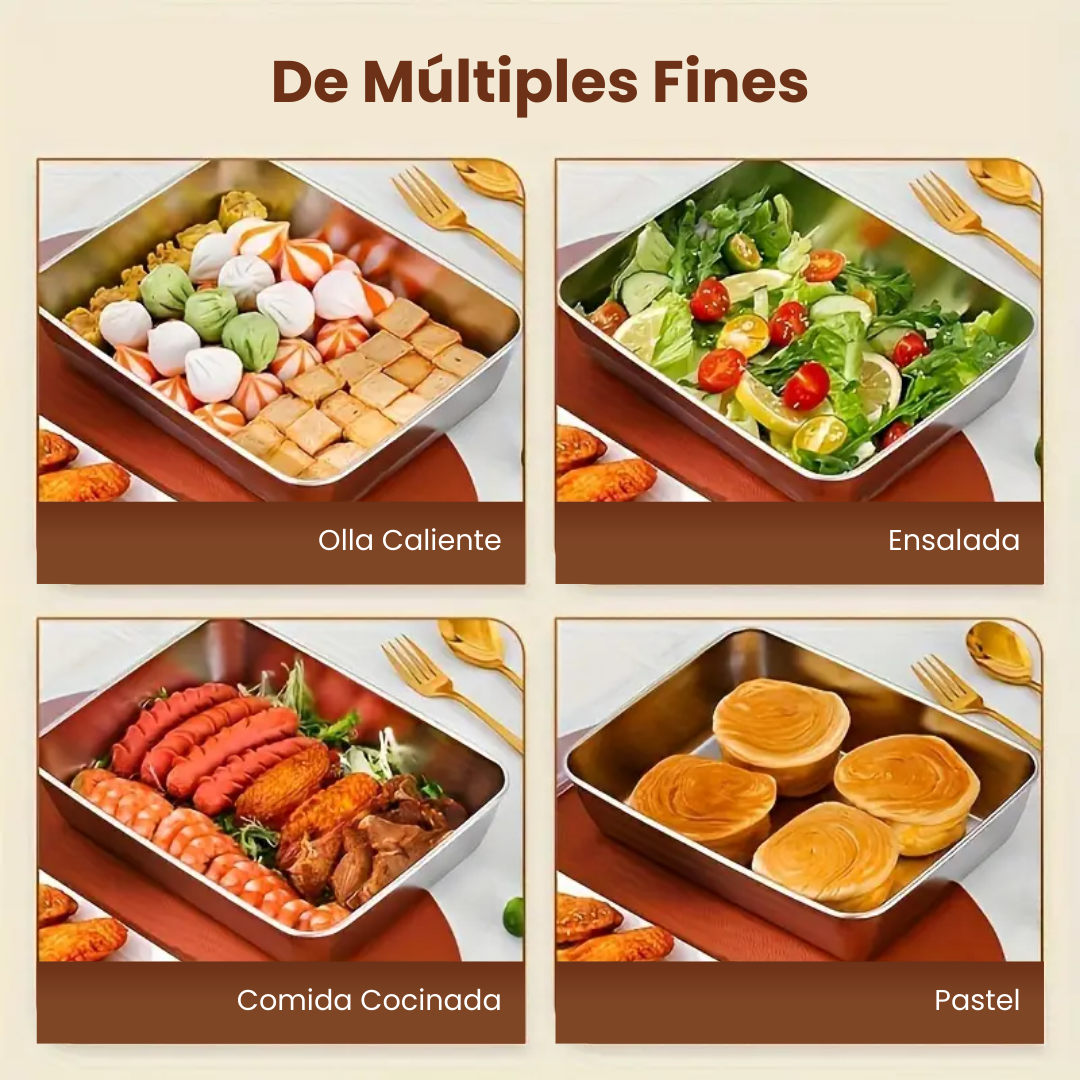 Caja de alimentos de acero inoxidable 304 (25*20*6 cm)