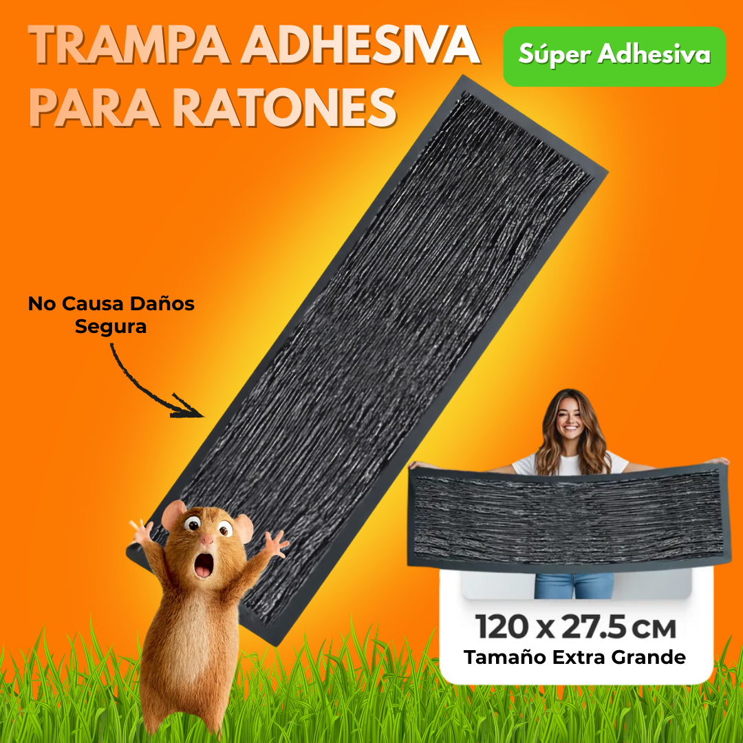 🐭Trampas Adhesivas ProfesionaIes – Extra Grandes para Atrapar Mas Rápido  (1,2M x 27,5cm)