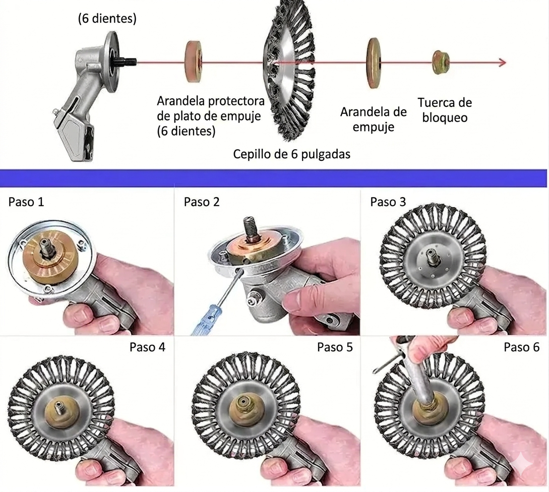 Disco de Alambre de Acero para Desbrozadora — Corte 360° | Compatible Universal
