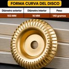 Juego de Discos de Desbaste para Madera — Acero al Carbono (Plano, Curvo + 🎁Inclinado)