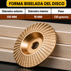 Juego de Discos de Desbaste para Madera — Acero al Carbono (Plano, Curvo + 🎁Inclinado)