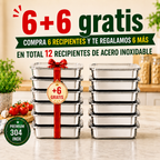 🎁 Llévate 12, Paga 6 | Tupper Hermético Acero Inoxidable 304