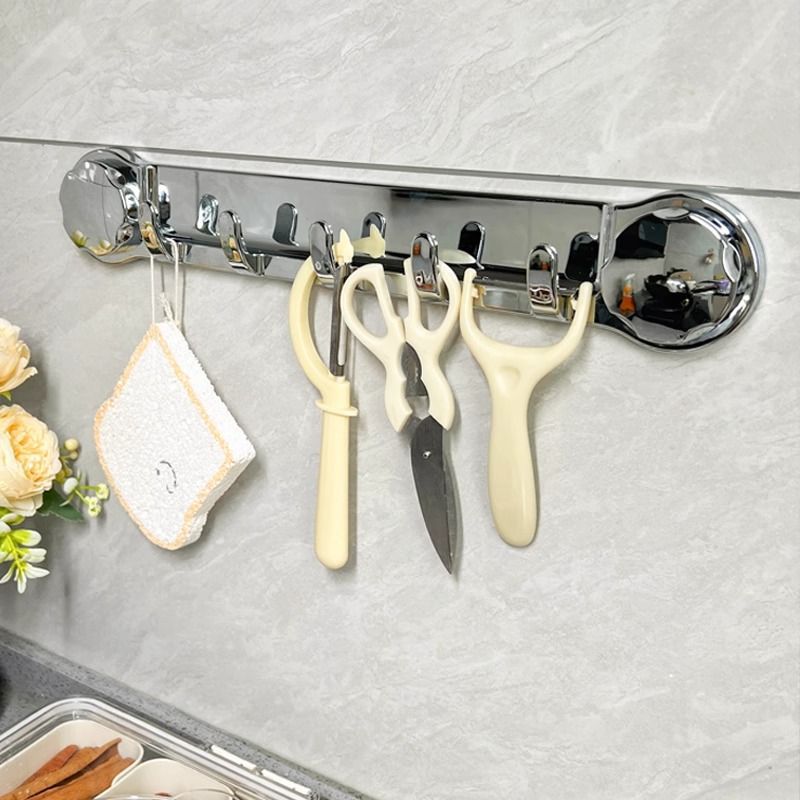 ✊ Soportes de acero inoxidable con 5 ganchos, cómodos y capaces de soportar hasta 20 kg