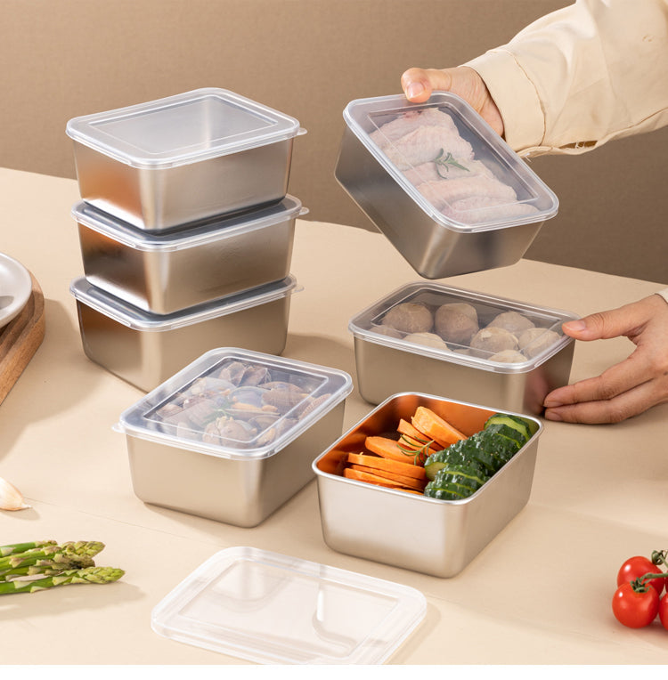 Mini bandeja de acero inoxidable estilo japonés (13,5 x 10,5 x 5,8 cm) (L)