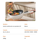 Sartén eléctrica con pantalla LCD, múltiples modos de cocción y sensor de temperatura automática